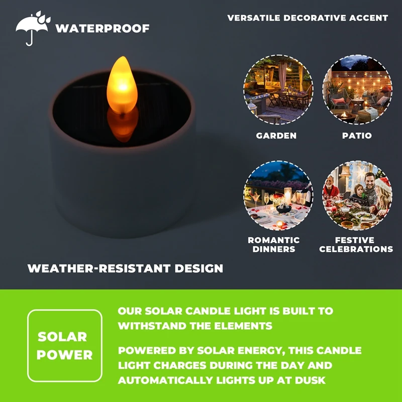 Vela solar impermeable sin llama luz al aire libre Get-Together vela vela luz decorativa
