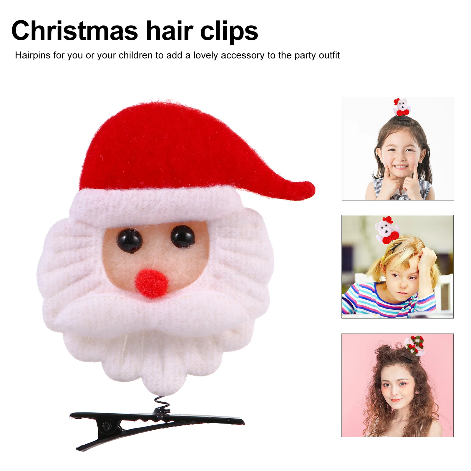 

6Pcs Christmas Hair Clips Lovely Xmas Tree Barrettes Party Hairpins Durable Holiday Accessories for Girls Christmas Hair Clips