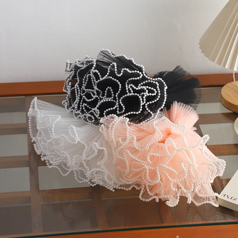 Pearl Lace Flower Wrapping Cloth Handmade Bouquet Florist Gift Packaging Paper Wave Yarn Romomatic Roll Flower Bouquet Wrapping