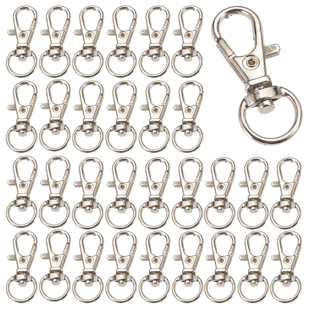 100pcs Lobster Clasp Clips Key Hook Keychain Split Key Ring Findings Clasps DIY Keychains Making Wholesale Dropshipping