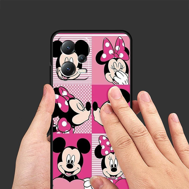 Disney Fashion Mickey Minnie For Xiaomi Redmi Note 13 12R 12 12S Turbo 11 11T 11S 10 10S Pro Plus 5G Black Funda Phone Case