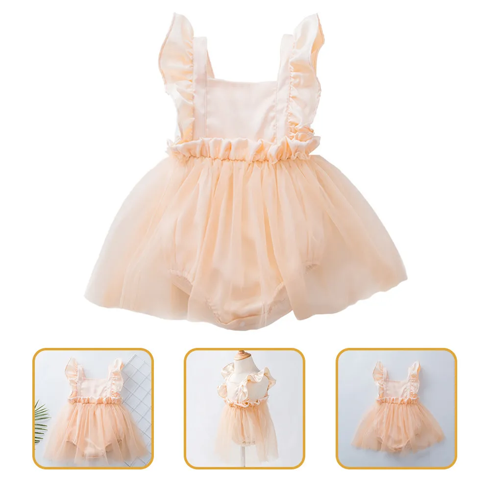 Soft Baby Girl Tutu Dress Newborn Photography Outfit Summer Mesh Gown for Comfortable Daily Wear and Gift Giving