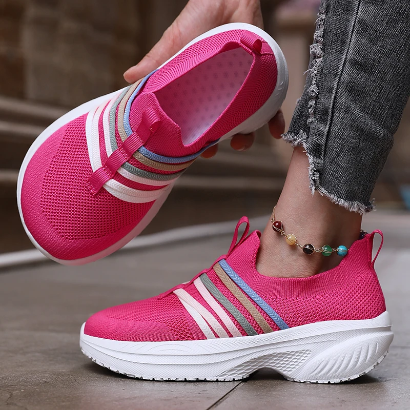 

Thick Soled Wide Footed Women's Casual Wide Last Shoes, Lightweight and Breathable Mesh Hiking Shoes, Comfortable Barefoot Shoes