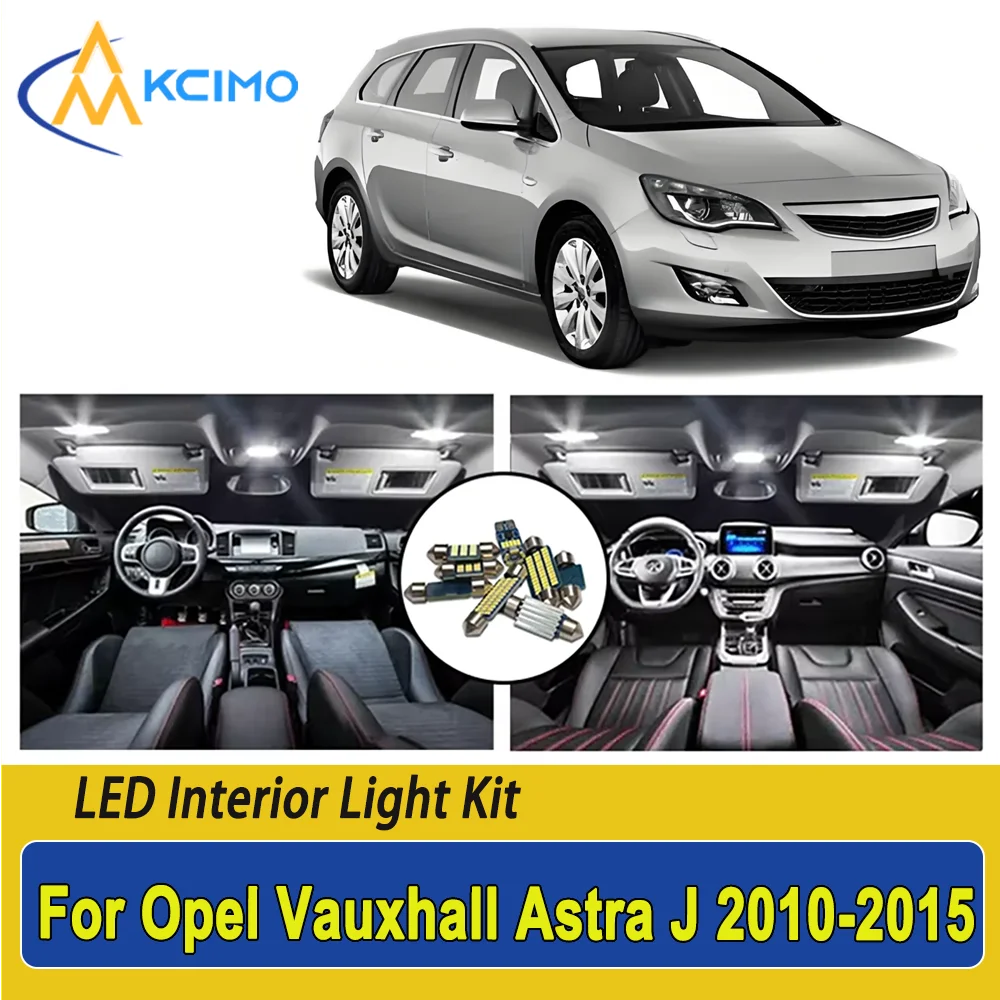 

New Light Bulb For Opel Vauxhall Astra J (2010-2015) Premium Bright LED Interior Dome Map Trunk Light Kit Car Led Lamps Canbus