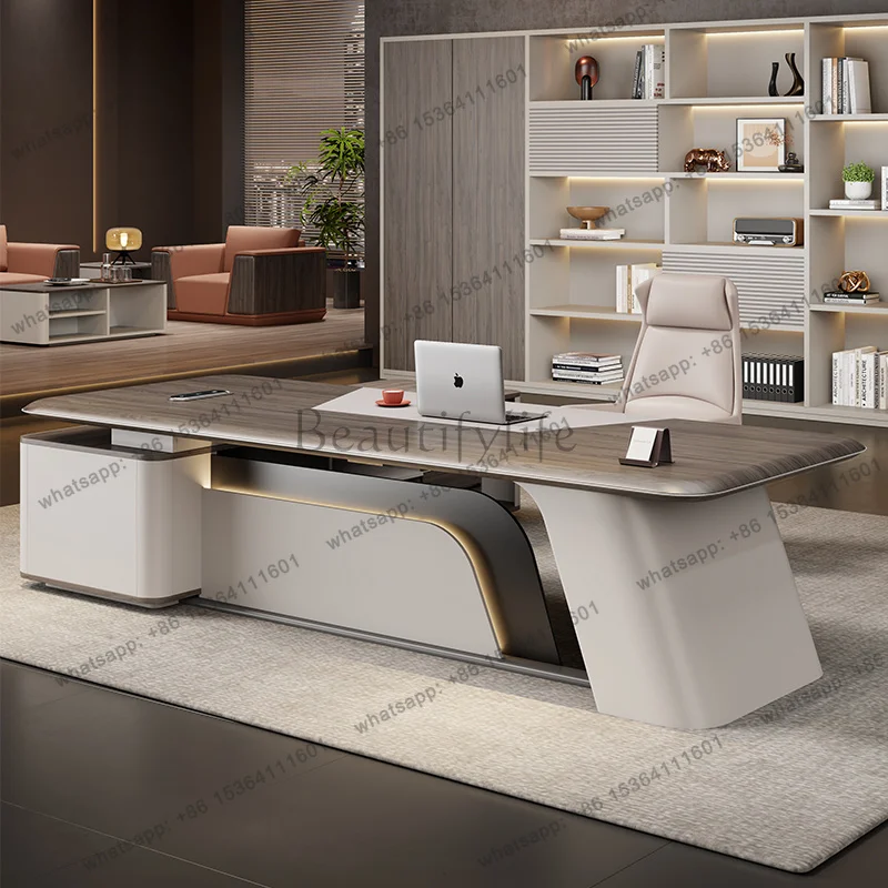 Standing Drawer Office Desk Lshaped Minimalist Design Office Desk Multifunctional Executive Meuble Bureau Commercial Furniture