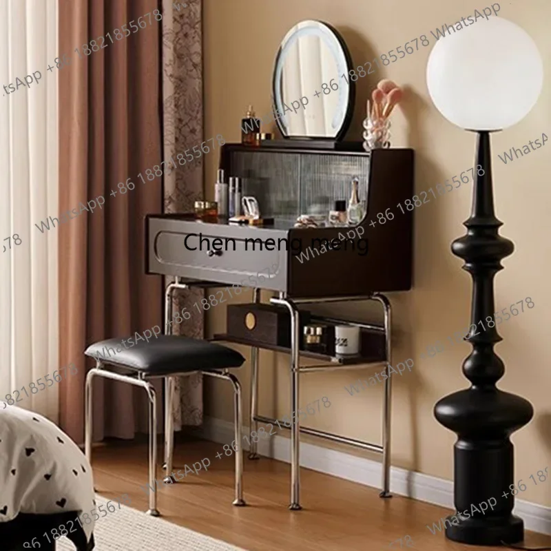 

Black Cosmetics Dressing Table Bedroom Drawers Mirror Desk Vanity Table Modern Comfortable Penteadeira Postmodern Furniture