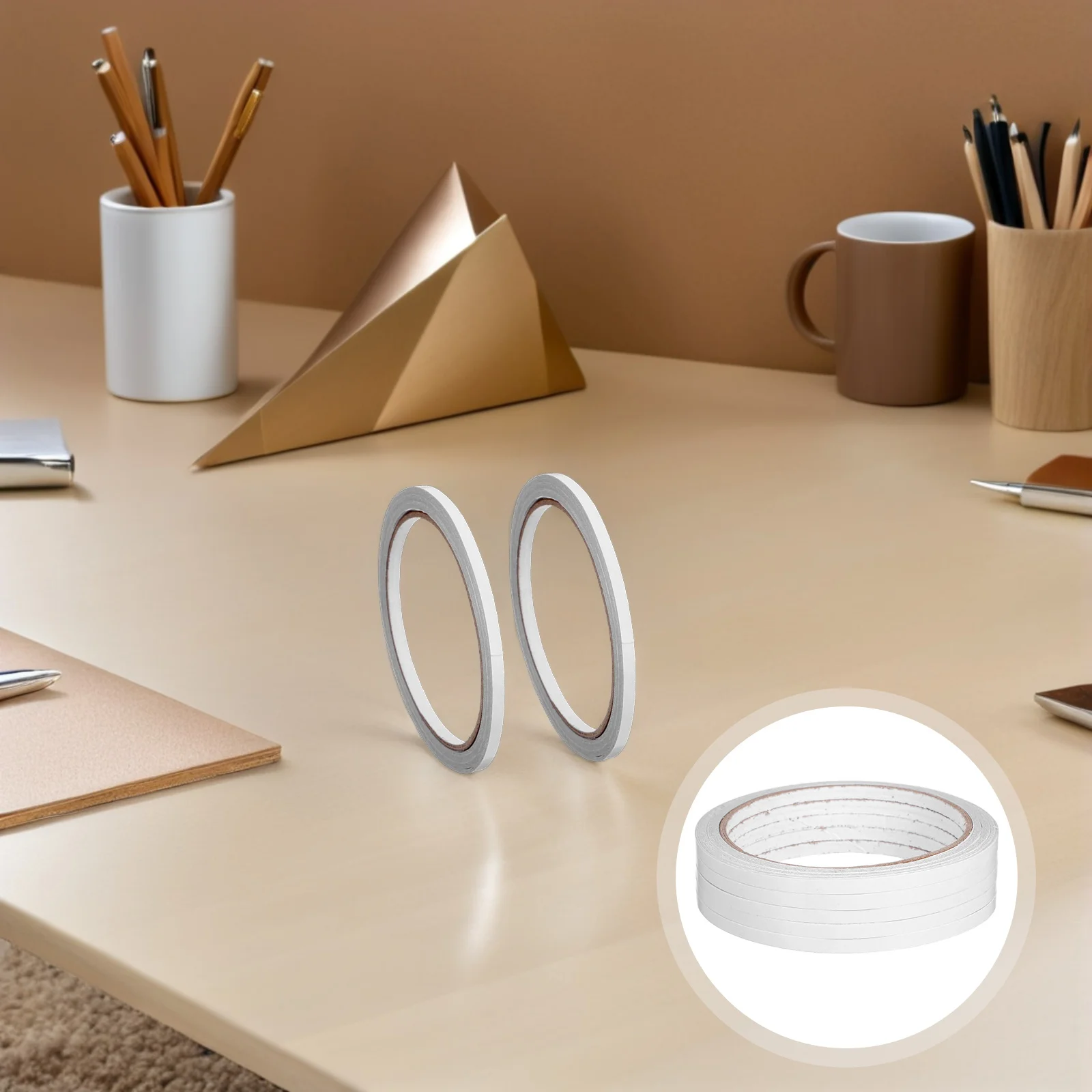 5pcs 1200X0.5Cm Double-Sided Adhesive Tape Heavy Duty Craft Mounting Tape For Office School Supplies Scrapbooking Diy Projects