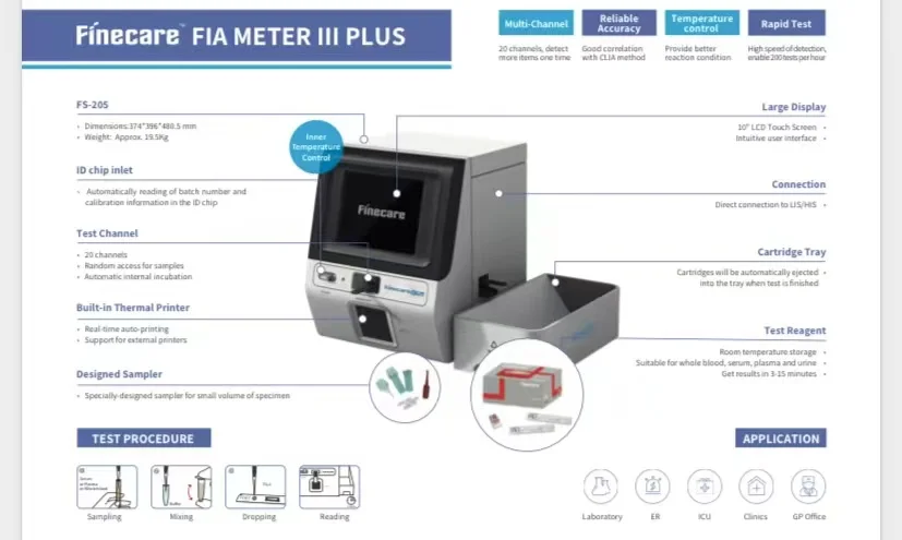 Analyseur sec d'immunofluorsagesse de poCT d'hôpital FS-205 de wondNuremberg