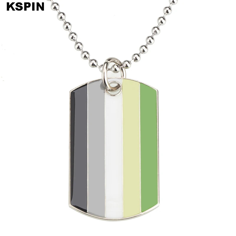 

Aromantic Pride Genderqueer pride Asexual Pendant Necklace Rainbow Heart Necklace For Women Jewelry