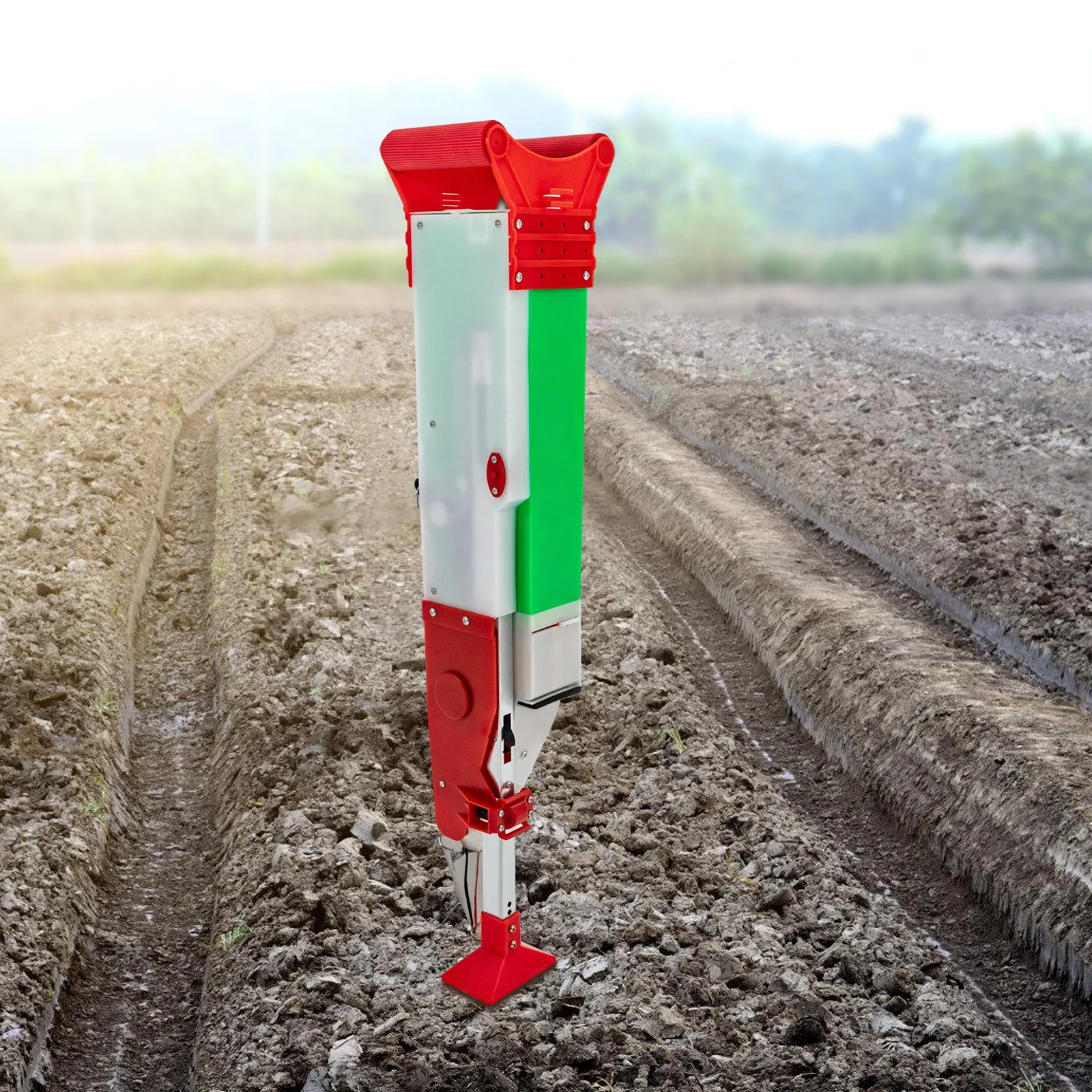 Semoir manuel à tube unique – Outil de jardinière de jardin debout en hauteur et profondeur réglables – Ensemble de plantation de sol pour légumes/fleurs