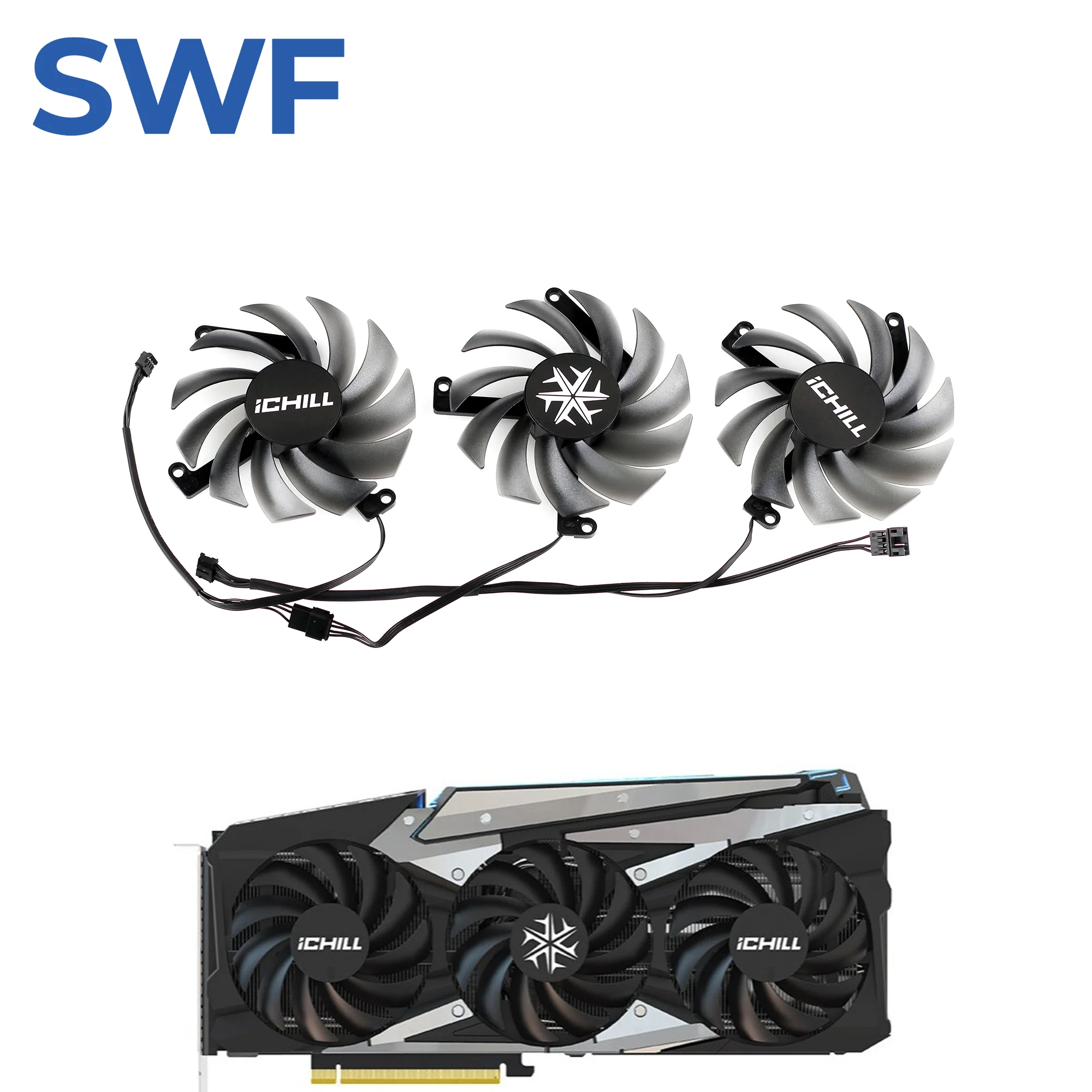 CF-12915S RTX 3080 Cooling Fan Replacement For INNO3D RTX 3070 3080 Ti 3090 ICHILL X4 OC Graphics Card Cooler Fan