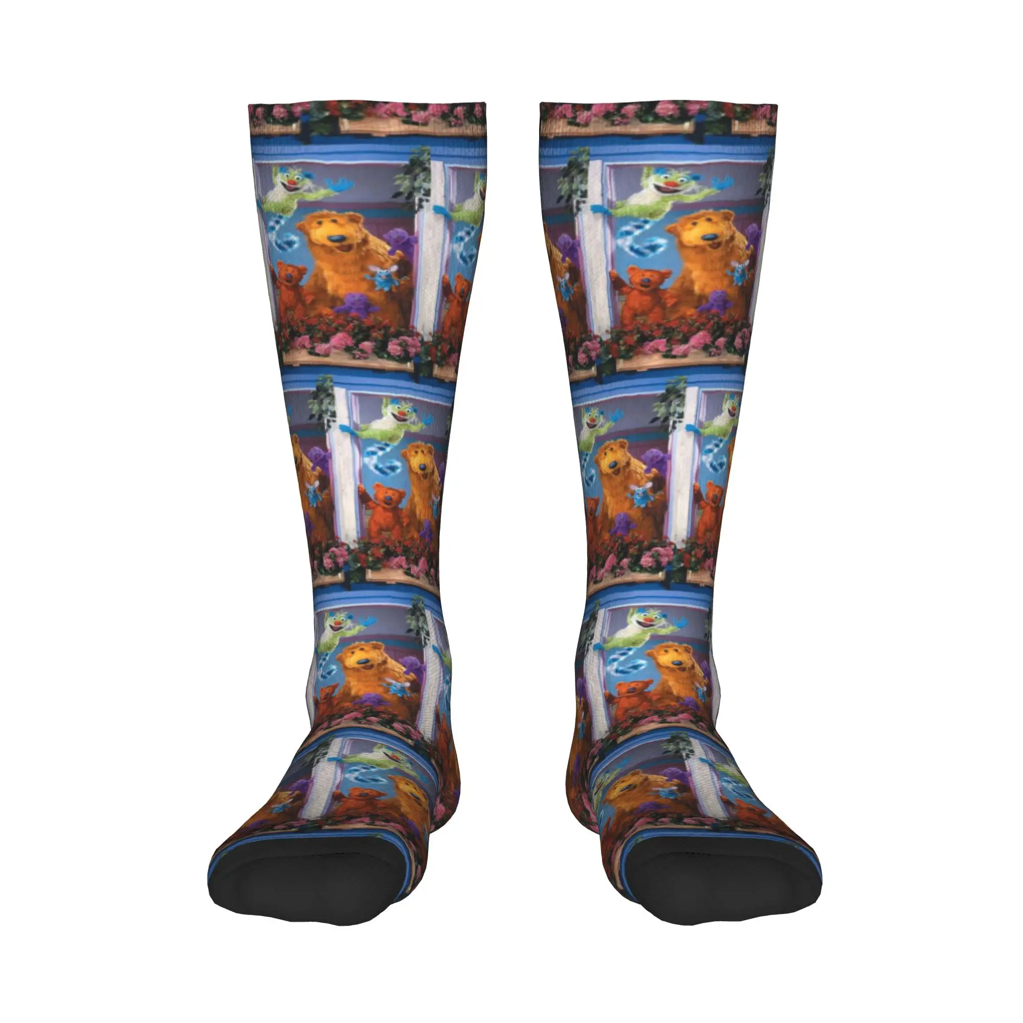 

Всесезонные чулки для экипажа, носки с медведем в большом синем доме, длинные носки в стиле хип-хоп, аксессуары для мужчин и женщин, рождественские подарки