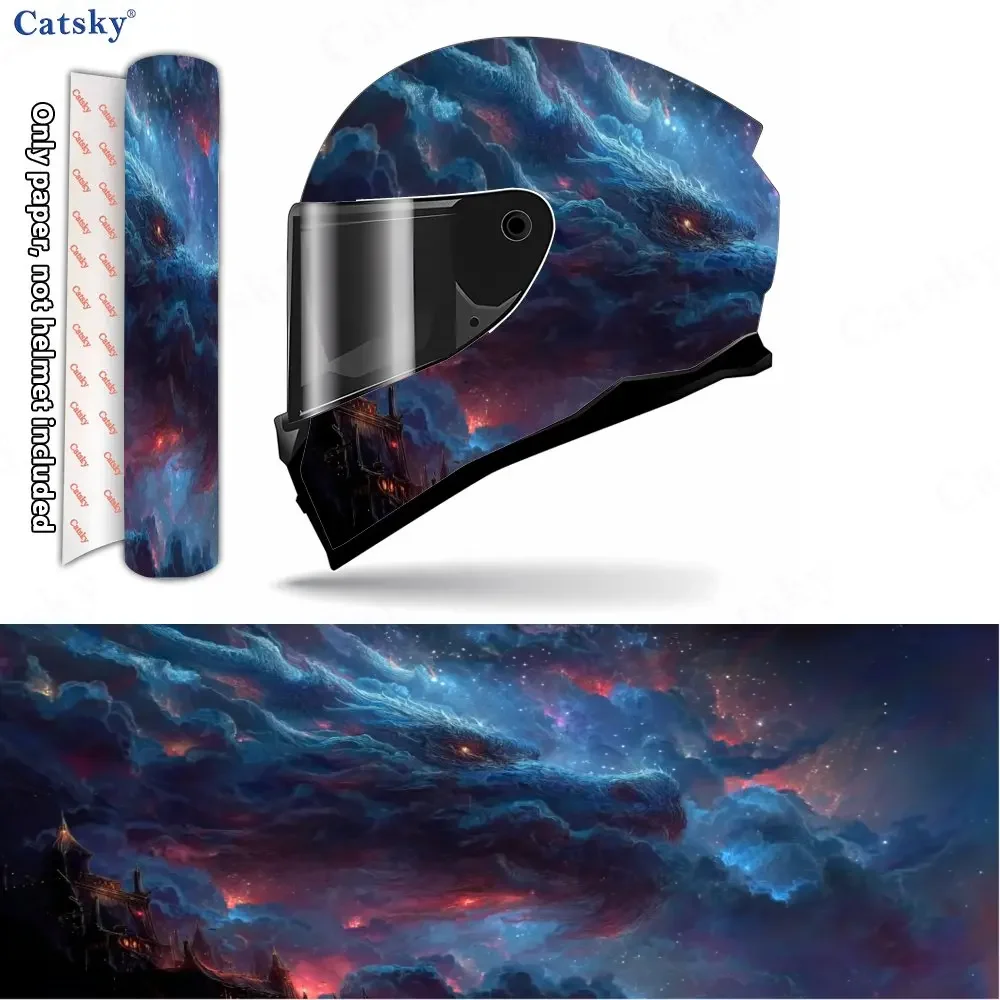 Cloud Dragon PVC material self adhesive waterproof motorcycle helmet sticker, paste firmly and do not fall, waterproof and weath