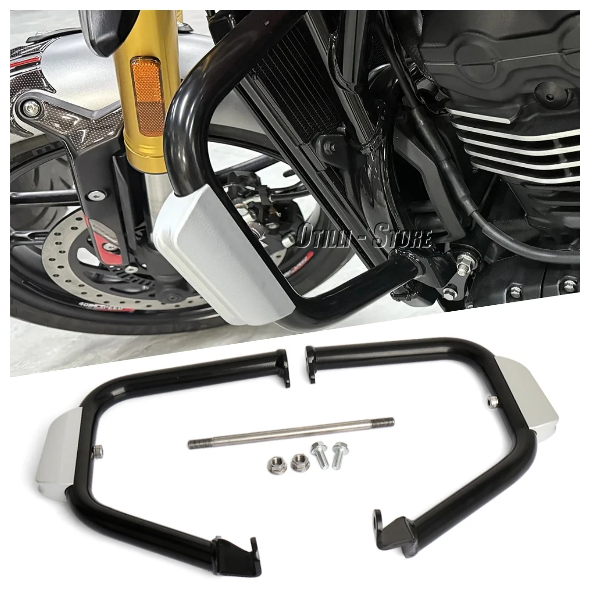 

Motorcycle CNC Aluminum Bumper Crash Bar For Speed 400 Scrambler 400X 2024 2025 Anti-fall Frame Engine Guard Falling Protection