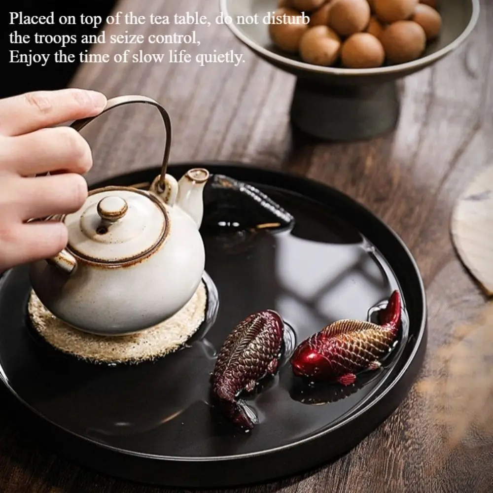 Color Changing Goldfish Tea Table Ornament Heat Sensitive Gold Koi Fish Tea Pet Resin Tea Play Decoration