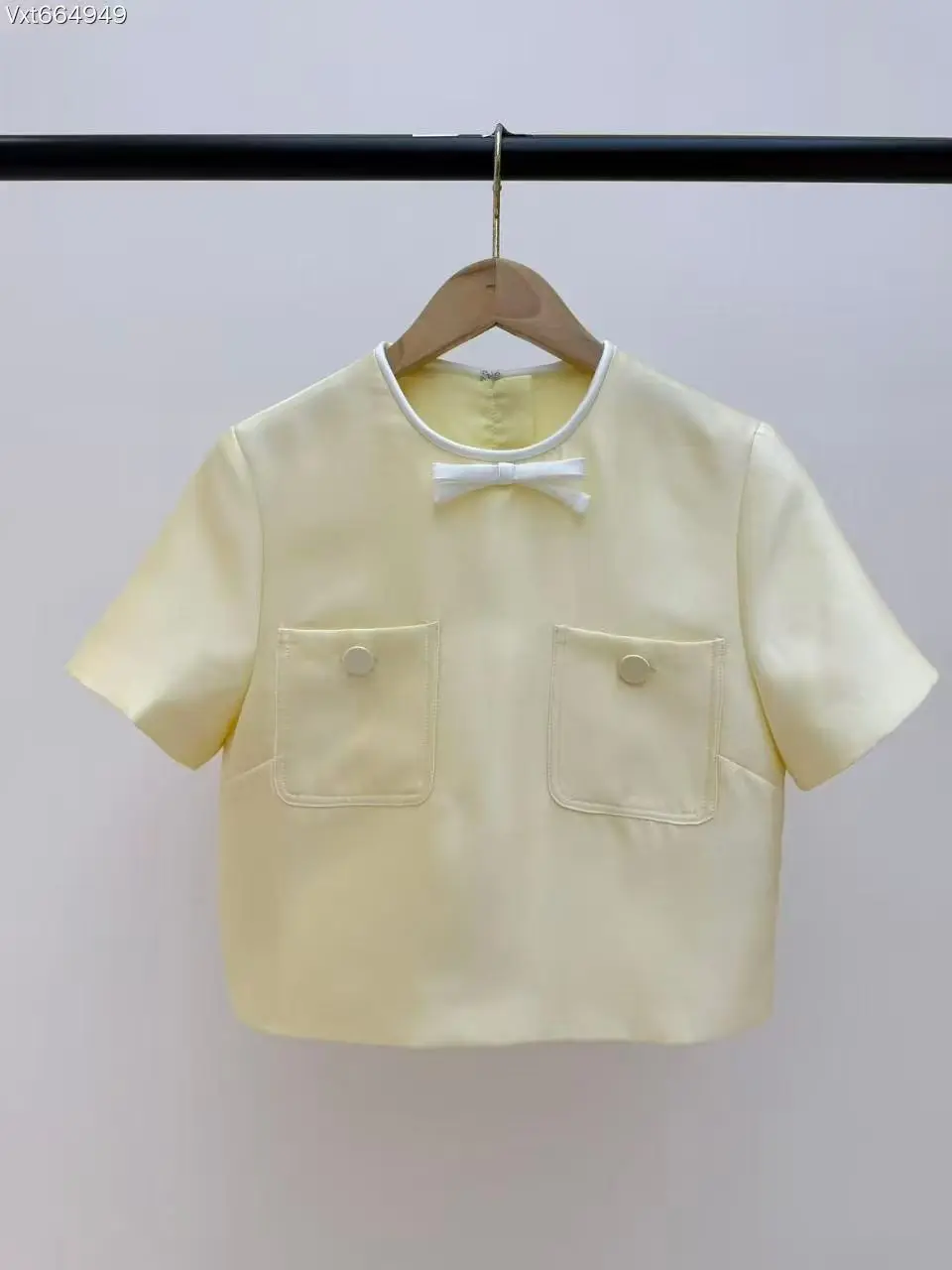 2026 Early Autumn New Short Sleeve Bow Short Top