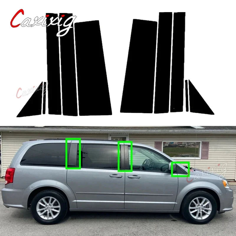 Postes de pilar de ventana de coche, embellecedores de puerta, pegatina de cubierta para Dodge Grand Caravan, Chrysler Town Country, accesorios, pieza Exterior automática