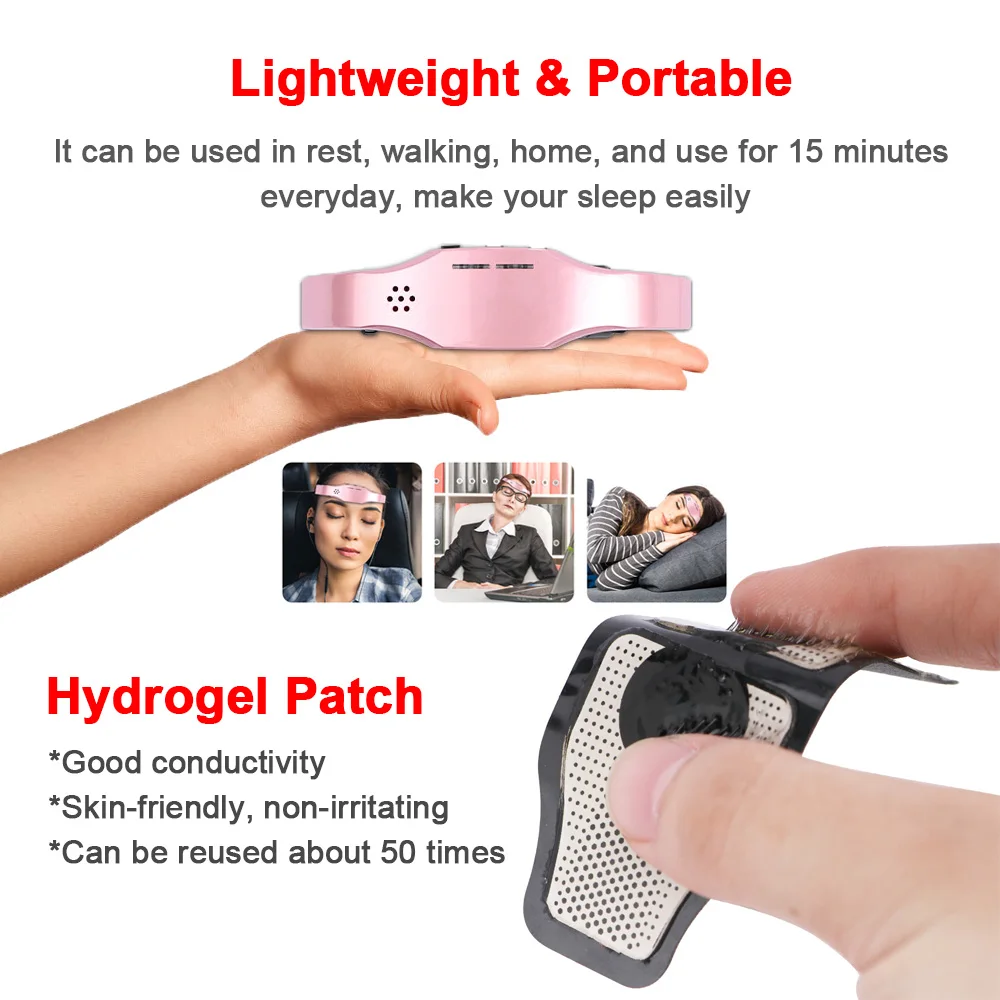 Electric Head Massager Relax Headache Eliminator Aid Therapy Sleeping Device Sleep Monitor Migraine Relief Hypnotic Apparatus