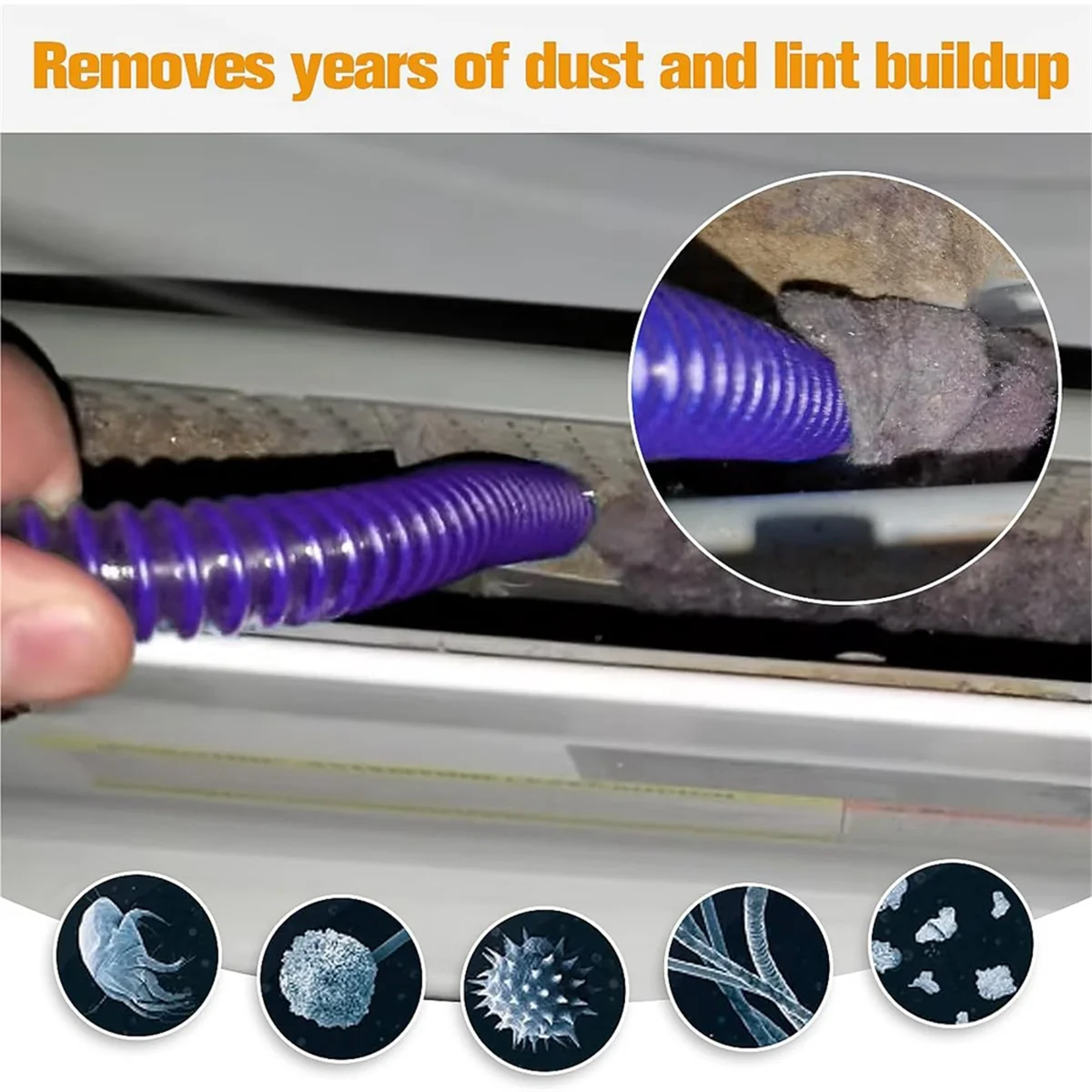 Dryer Vent Cleaner Kit for Dyson V7 V8 V10 V11 V15 Vacuum Attachment with Guide Wire Dryer Lint Screen Cleaning Hose B