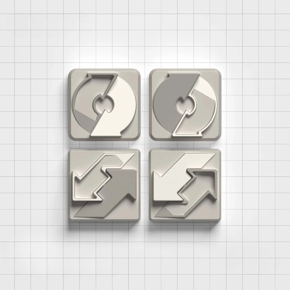 Nuclear Cube Theme Keycap Metal Black and White Color Scheme Glossy Matte Game Customized Personalized Keycaps
