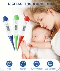 1pc Fast Measurement Digital Oral Thermometer Flexible Tip Human Body Temperature Accurate Fever Detection For Children Adults