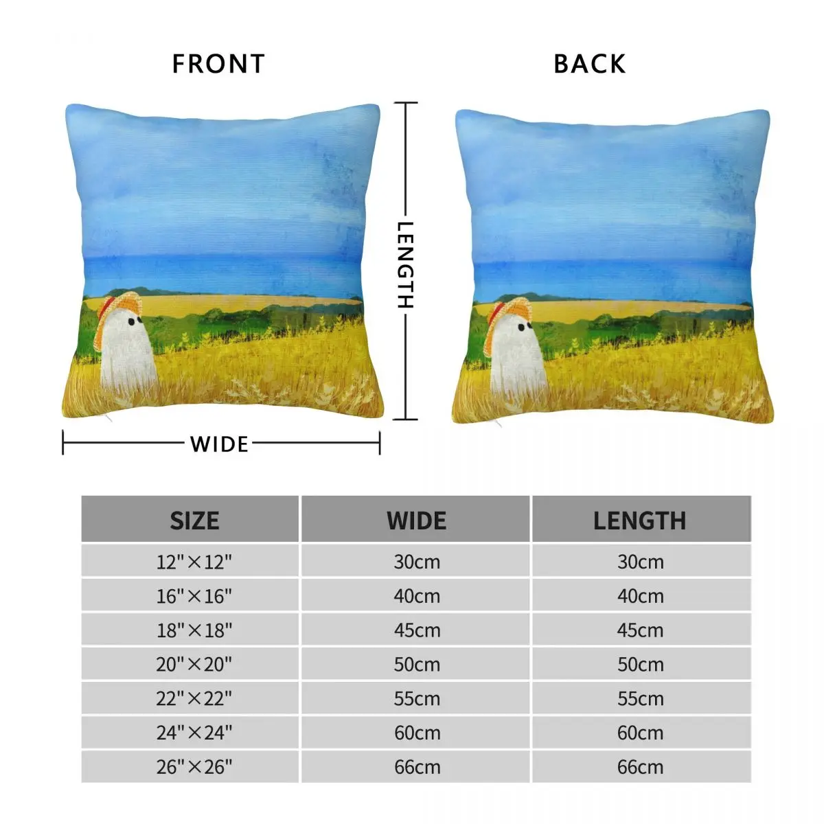 There's A Ghost In The Wheat Field Pillowcase Polyester Linen Velvet Pattern Zip Decor Throw Pillow Case Room Cushion Cover 18