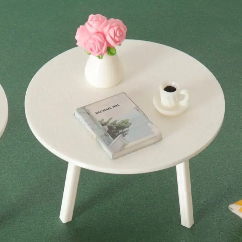 Jouet de Simulation de poupée, 1 pièce, maison de poupée Miniature, Table ronde blanche, modèle de meubles, décoration, accessoires de bricolage, jouets