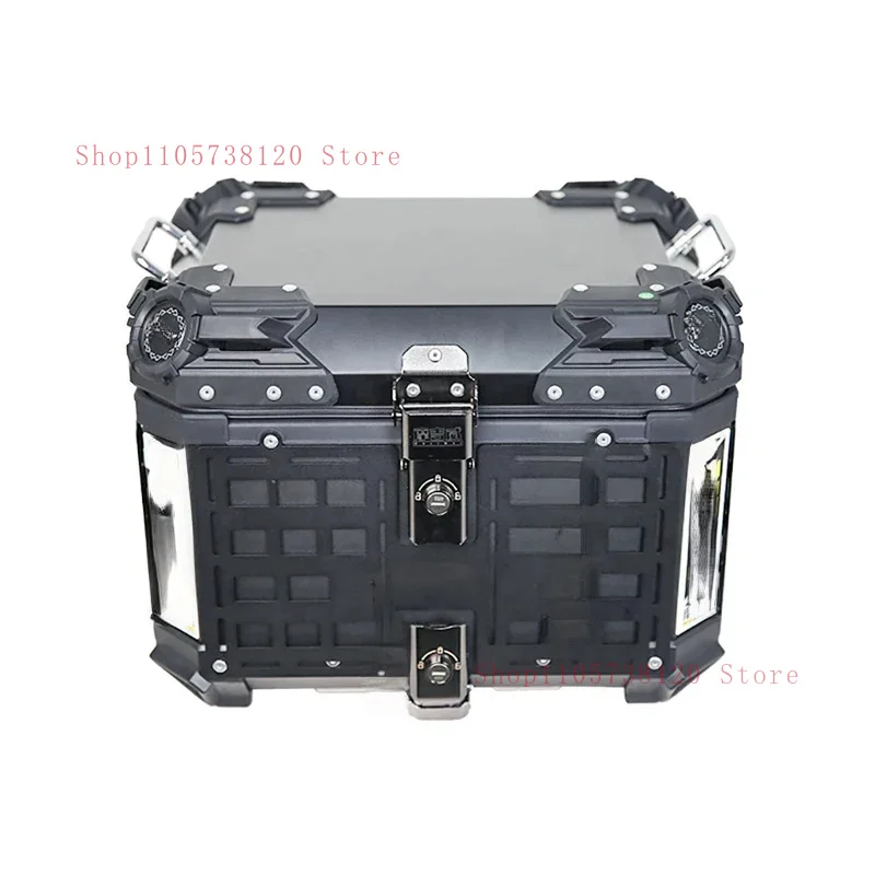 New 4L Universal Motorcycle Rear Trunk Aluminium Alloy Storage Box Helmet Lage With Large Capacity