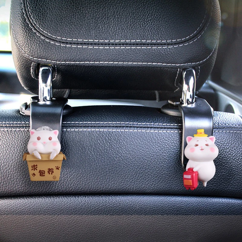 Cartoon Pig Duck Rear Seat Back Hook Headrest Holder Storage Hanger Multi-function Organizer Auto Car Interior Accessories image 4