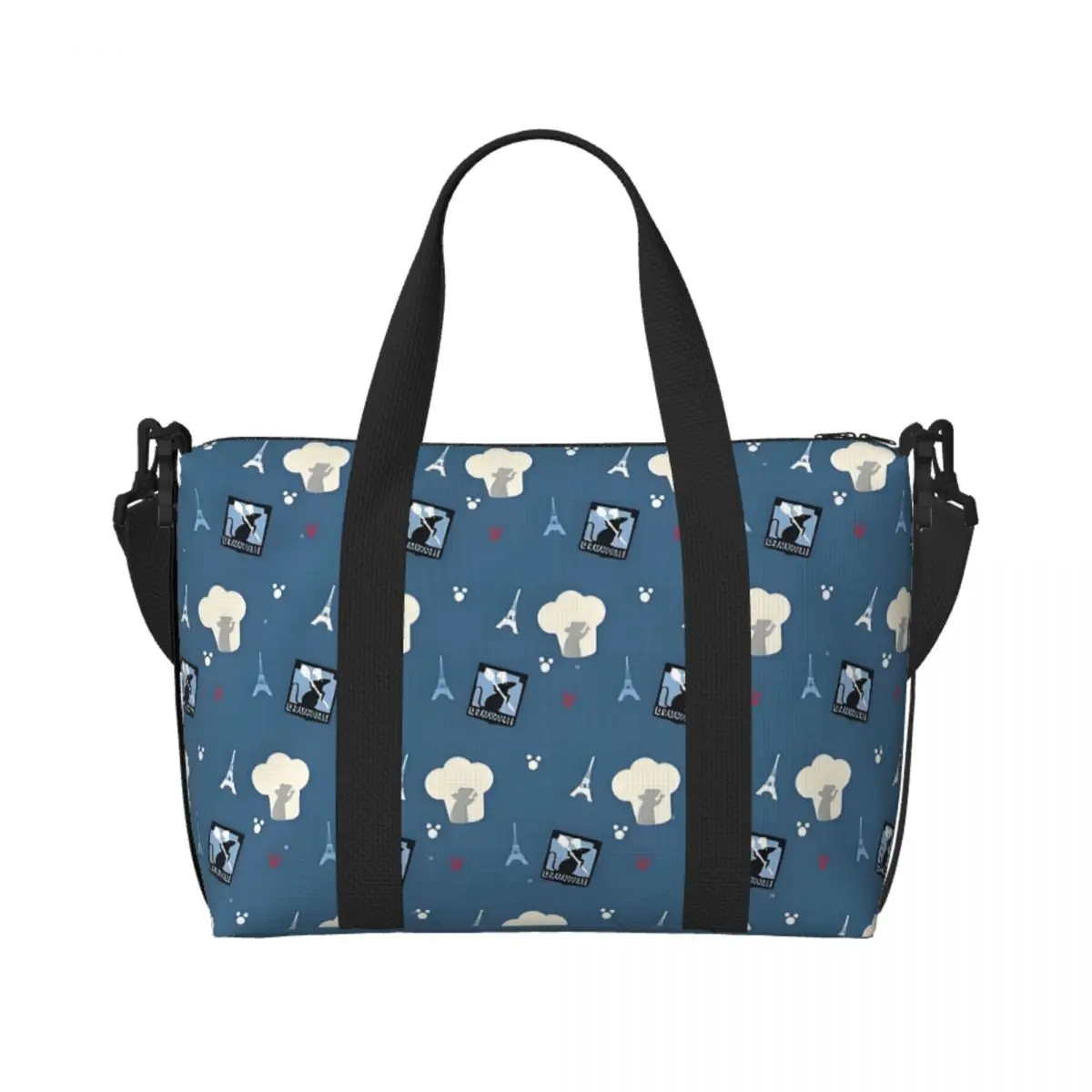 

Custom Cartoon Ratatouille Beach Tote Bag for Women Film Anime Cute Large Compartment Beach Gym Travel Bags