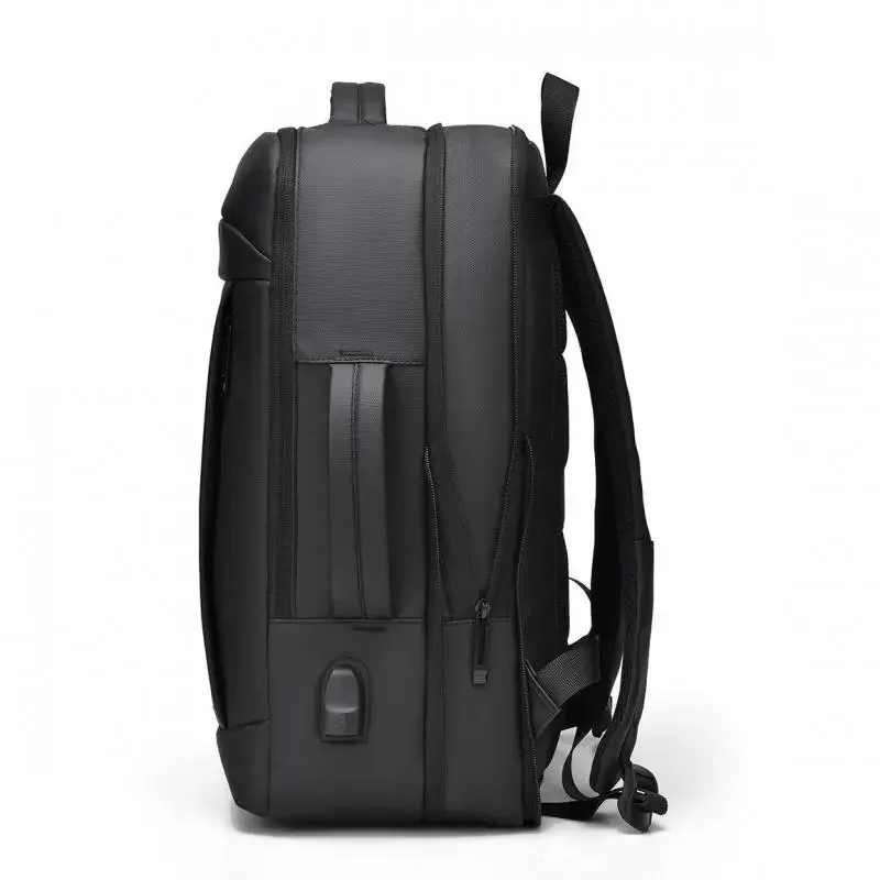 Simple Casual Backpack Men\'s Large Capacity Waterproof Solid Color Laptop Business Bag High Quality Travel Student Backpack