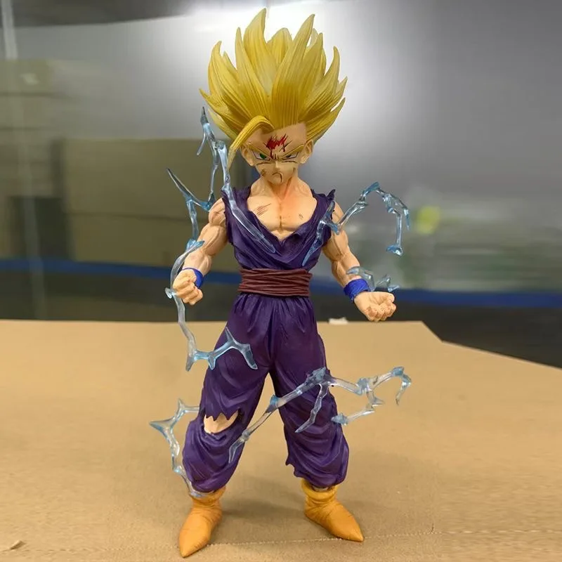 24 cm Anime Dragon Ball Z Super Saiyan Son Gohan Batalla Danificada Ver. GK PVC figura de acción estatua colección modelo juguetes muñeca regalos