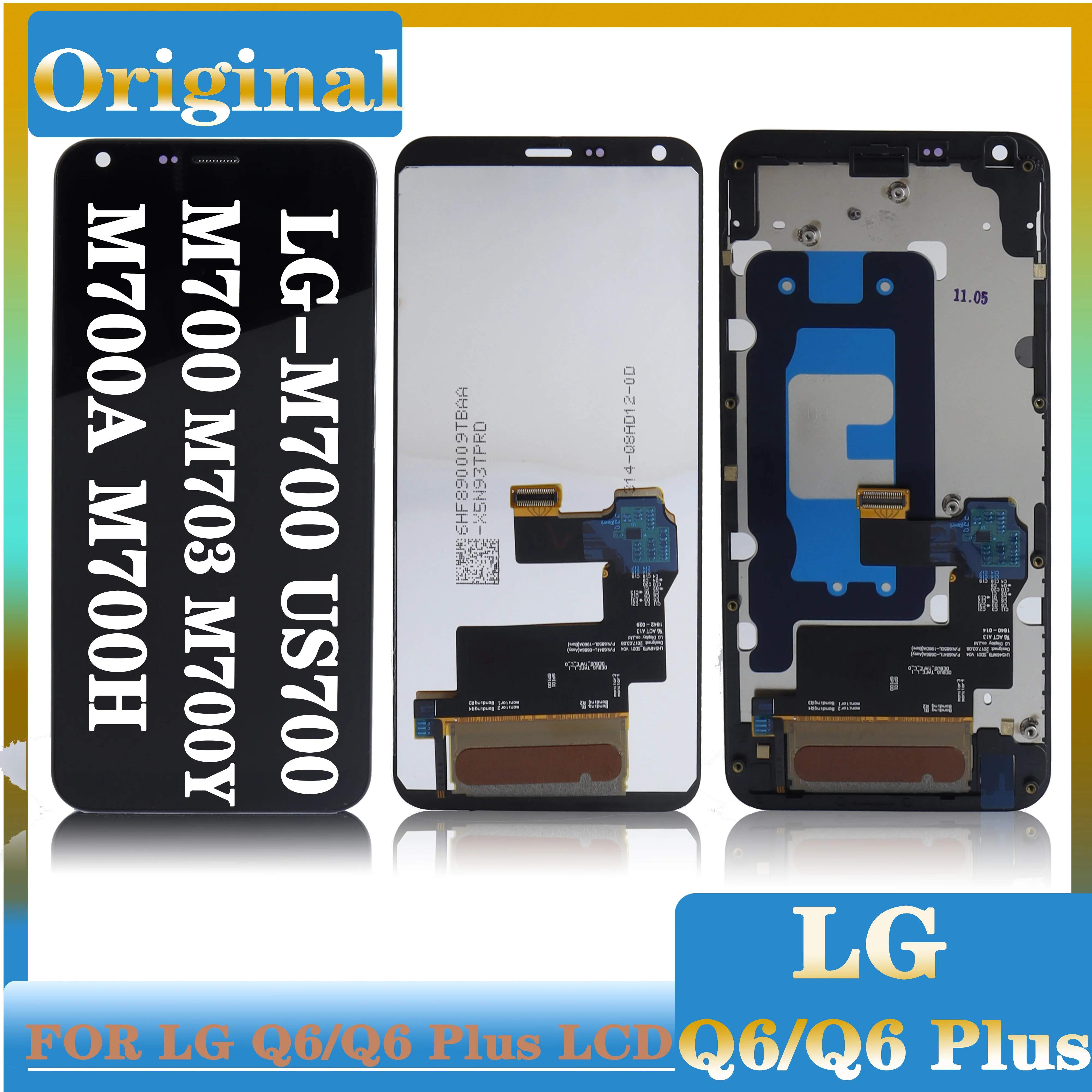 5.5'' Original For LG Q6 M700 LCD M700A US700 M700H M703 LCD With Frame For LG Q6 Plus Display Touch Screen Digitizer Assembly