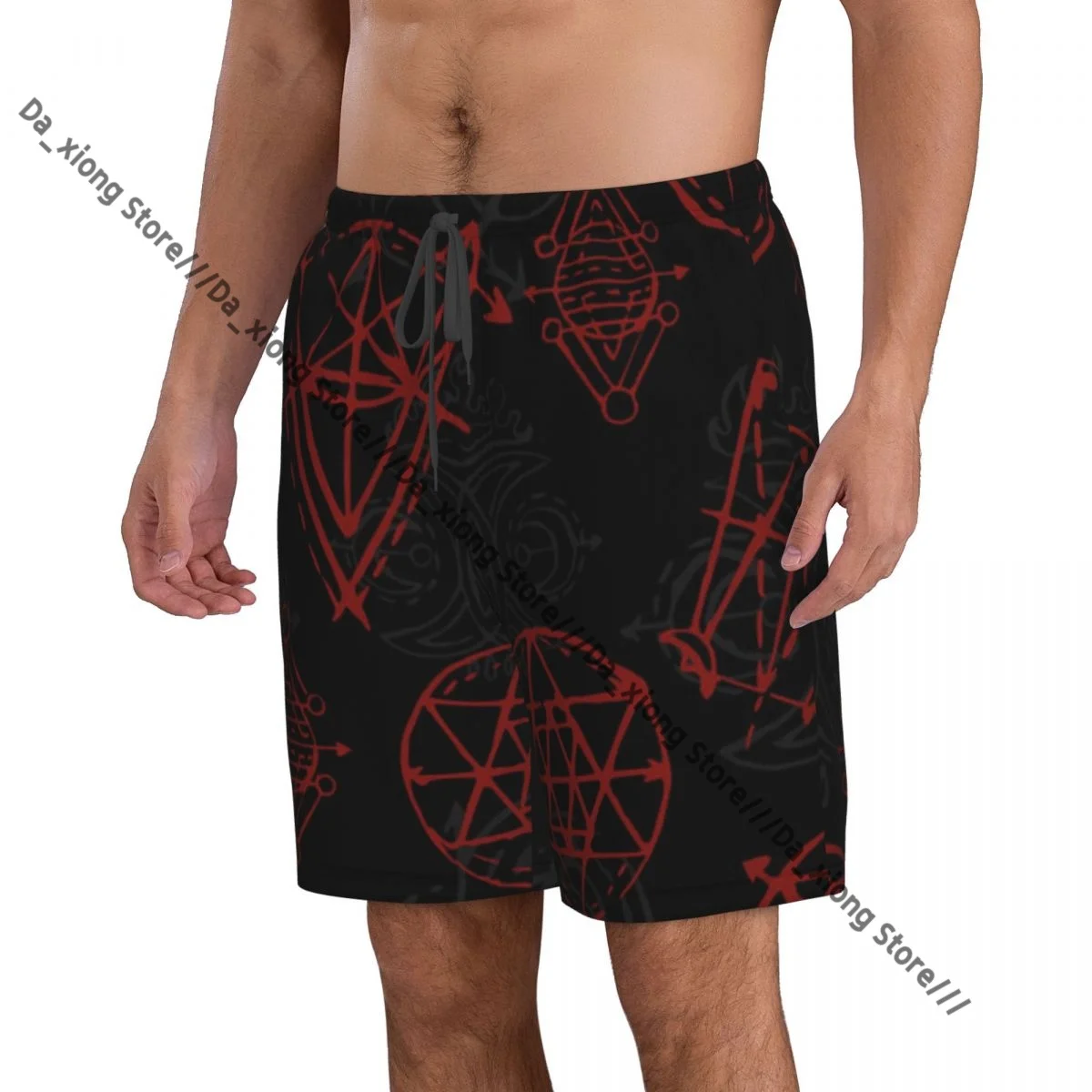 Men Beach Short Quick-drying Swimming Trunk Sacred Geometry Elements Swimwear Swimsuit Bathing Shorts