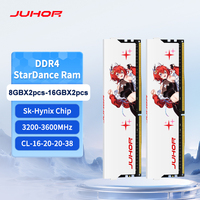 JUHOR Memoria Ram ddr4 8GB 16GB 3200MHz 3600MHz DIMM Desktop  Gaming Memory RAMS with White Heat Sink