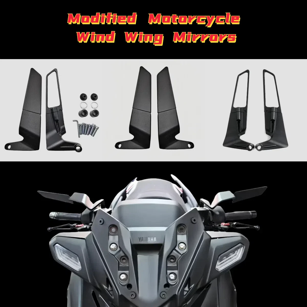 

For Honda CB600F/R CB500 CB650R/F Yamaha MT07 MT09 Kawasaki Z650 Z900 Motorcycle Modifed Wind Wing Side Mirrors