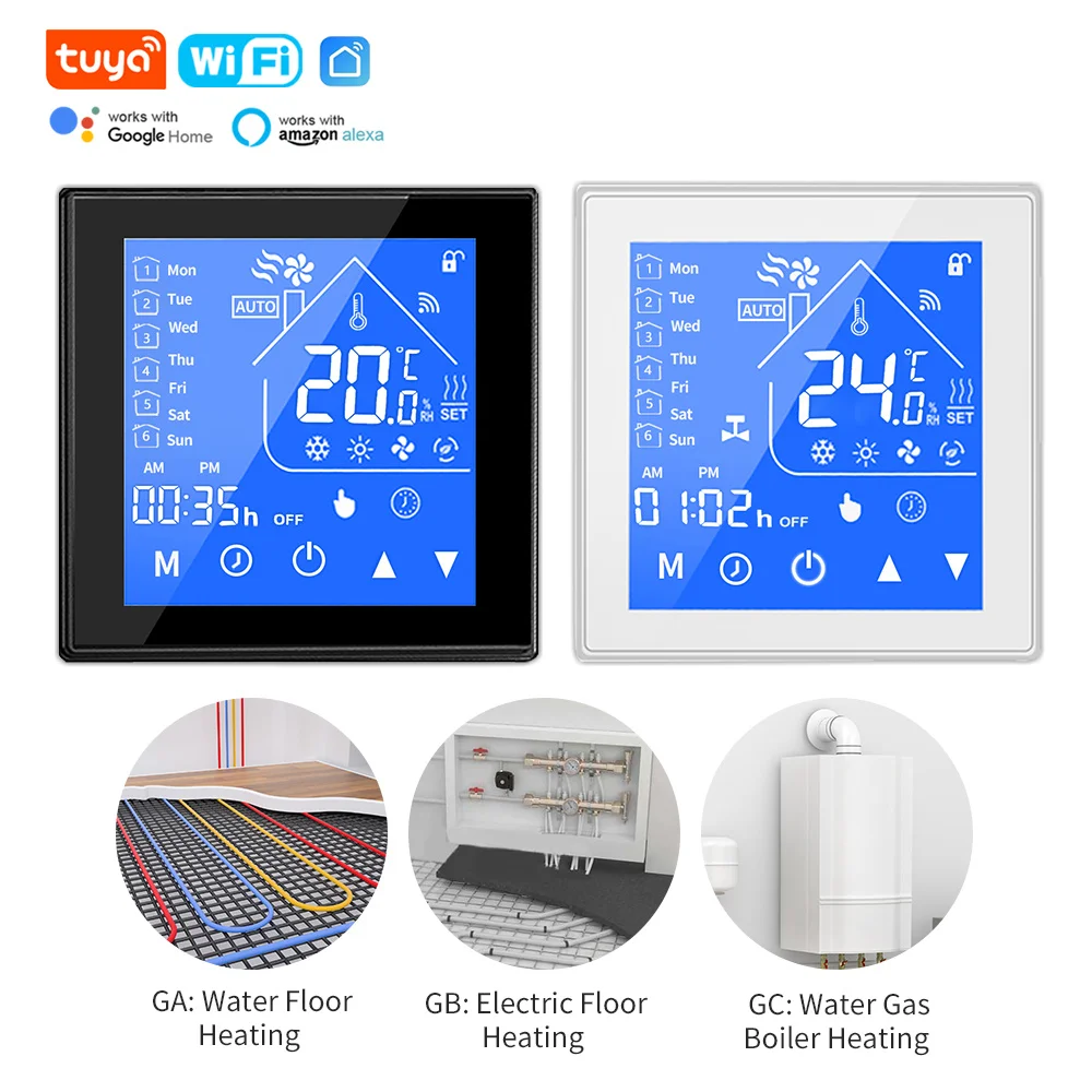 Tuya WiFi Smart Thermostat Temperature Controller for Water/Electric Floor Heating Gas Boiler Works with Alexa Google Home