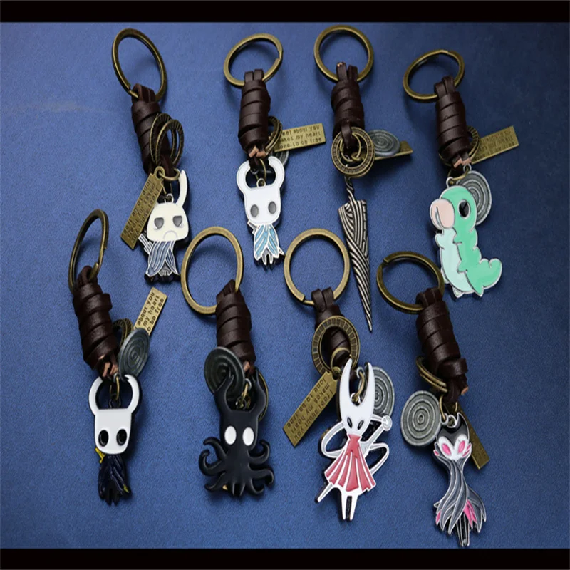 Game Hollow Knight Keychain Bone Nail The Pale King Keyring for Men Kids Gifts Accessories Retro Handmade Key Chains llaveros