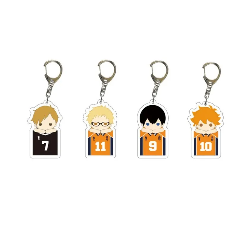 Haikyuu Hinata Shoyo Kageyama Tobio Sugawara Daichi Figure Acrylic Keychain Stand Desktop Ornament Bag Charm Anime Collectible