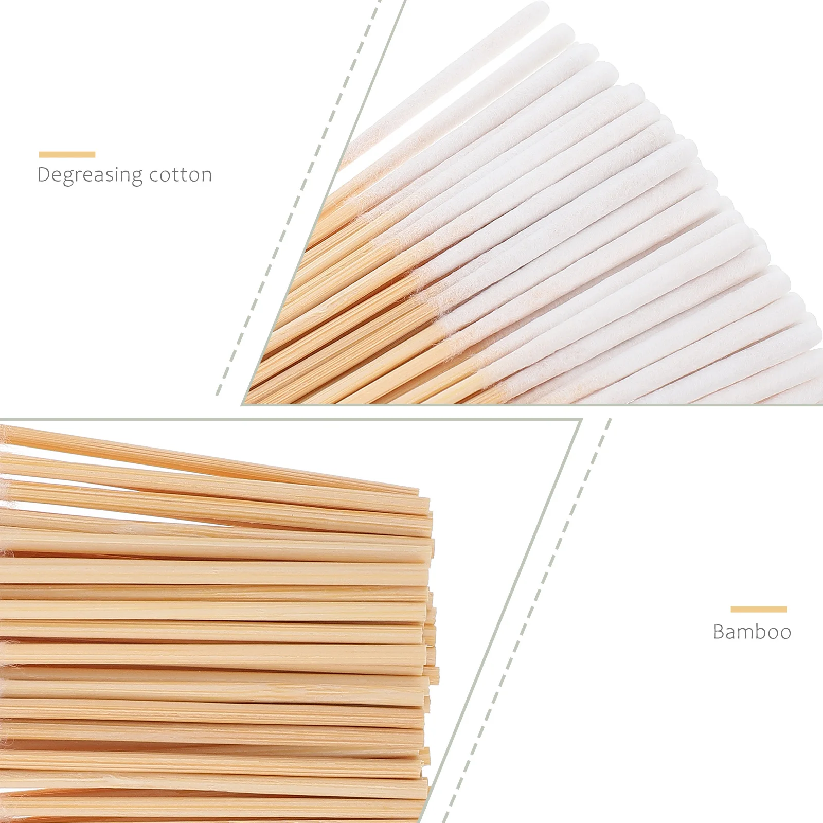 

300pcs Bamboo Cotton Swabs Pointed Stick Reusable Beauty Accessory for Cleaning Travel Household Hygiene