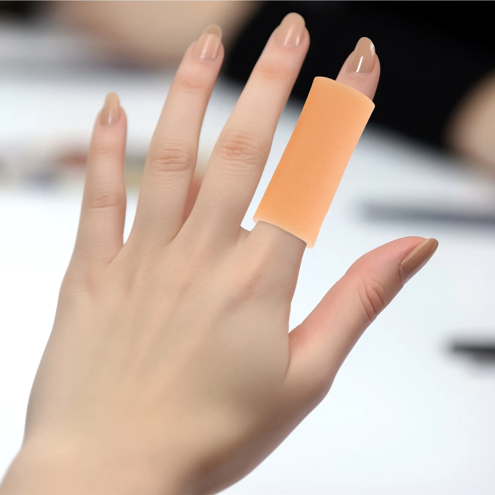 

5Pairs Anti-Wear Finger Sleeves Breathable Silicone Finger Protectors for Hand Craft Printing Typing Maintenance