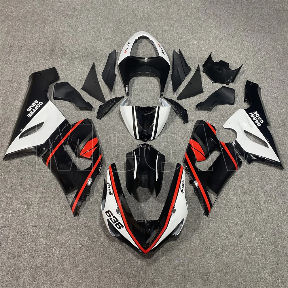 

Motorcycle Fairing Kit Fit Bodywork Set High Quality Abs Injection Bright Black Green For ZX-6R ZX6R ZX600 636 2005 2006