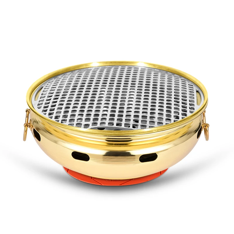 Commercial Korean Stainless Steel Charcoal Grill Round Grill
