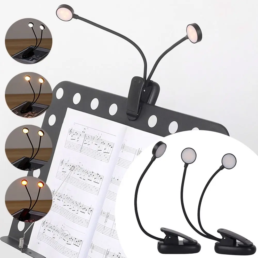 

9/18 Leds LED Clip on Reading Light 12-Speed Adjustable 4 Color Light Clamp Night Reading Lamp Flexible Gooseneck Design