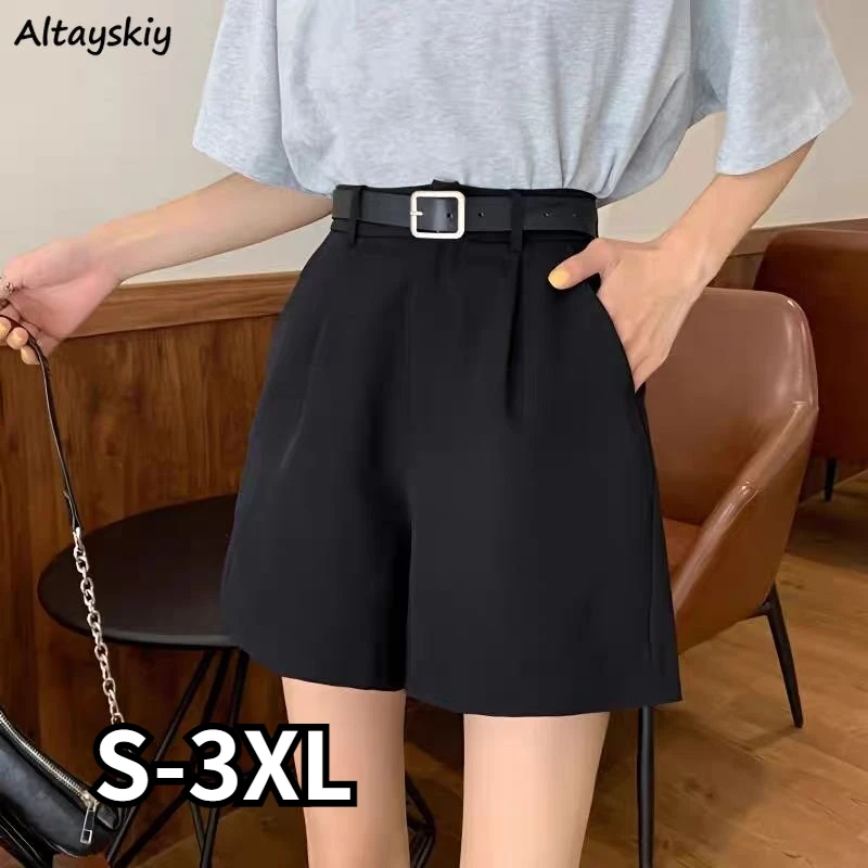 

Black High Waist Shorts Women Summer New Thin Loose Casual All-match Literary Fashion Mature Streetwear Korean Style Prevalent