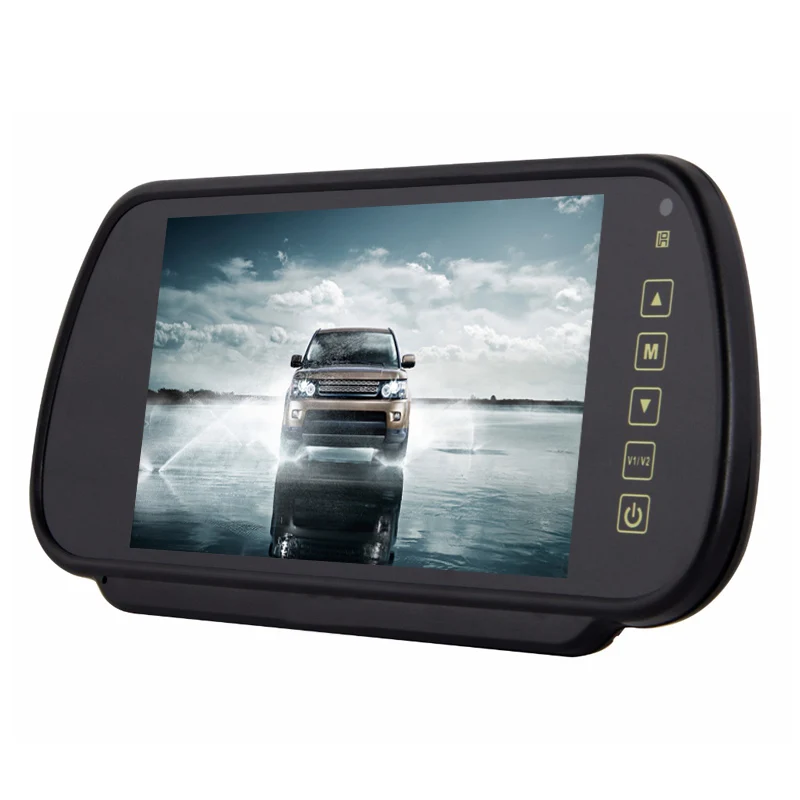 Car Auto Rear View Mirror Parking Monitor 7 Inch LCD Reverse Priority MP5 FM Transmitter for Reverse Camera 480x234