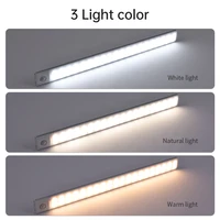Veilleuse 20/30/40/60CM capteur de mouvement lumière sans fil USB LED armoire lumière armoire lampe pour armoires de cuisine chambre armoire 2