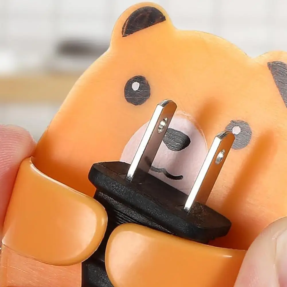 Socket Hanger Cartoon Bear Socket Holder Set Self-adhesive Wall Outlet Hangers Cable Management Organizers for Kitchen Bathroom