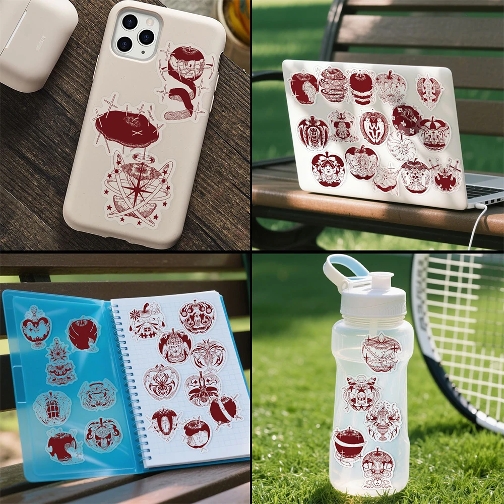 10/30/50 قطعة الفن الرجعية التفاح الأحمر ملصقات الإبداعية لطيف شفاف شارات الحيوانات الأليفة Skatals بها بنفسك سكيت محمول الأمتعة الكتابة على الجدران ملصق لعبة