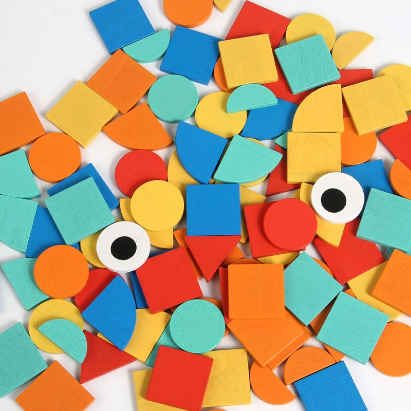 Ensemble de puzzle et panneaux perforés en mosaïque en bois 2 en 1, construction de forme créative, double face, développement précoce du Montessor, jeu d'intelligence